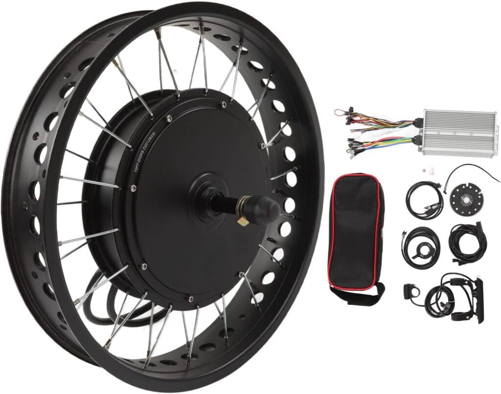 20 Rear Wheel Electric Hub Motor Kit, 20inch 72V 3000W Electric Bike Controller S900 Panel Rear Drive Hub Thumb Throttle Kit for Electric Bike Conversion