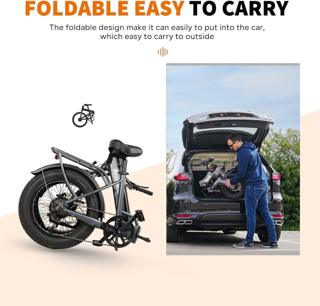 Accolmile 20 Folding Electric Bike : 48V 750W 4.0 Fat Tire Dolphin 1S Foldable Ebike with 8fun Hub Motor 15Ah Removable Hidden Battery, Shimano 7 Speed Step - Thru Bike Up to 25 MPH for Woman Man Accolmile 20 Folding Electric Bike : 48V 750W 4.0 Fat Tire Dolphin 1S Foldable Ebike with 8fun Hub Motor 15Ah Removable Hidden Battery, Shimano 7 Speed Step - Thru Bike Up to 25 MPH for Woman Man