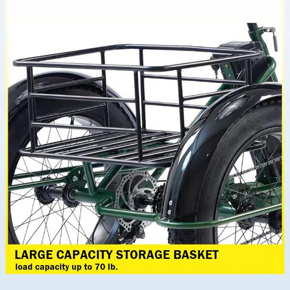 CHONGHAN Electric Tricycle, Electric Trike Fat Tire Bicycle Trike 3 Wheel Ebikes, 750W 15Ah Removable Battery, Big Basket, Three Wheel Electric Bike for Seniors CHONGHAN Electric Tricycle, Electric Trike Fat Tire Bicycle Trike 3 Wheel Ebikes, 750W 15Ah Removable Battery, Big Basket, Three Wheel Electric Bike for Seniors