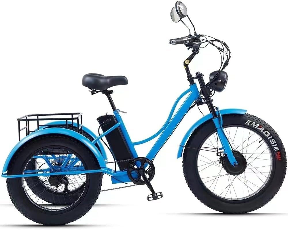 CHONGHAN Electric Tricycle, Electric Trike Fat Tire Bicycle Trike 3 Wheel Ebikes, 750W 15Ah Removable Battery, Big Basket, Three Wheel Electric Bike for Seniors CHONGHAN Electric Tricycle, Electric Trike Fat Tire Bicycle Trike 3 Wheel Ebikes, 750W 15Ah Removable Battery, Big Basket, Three Wheel Electric Bike for Seniors