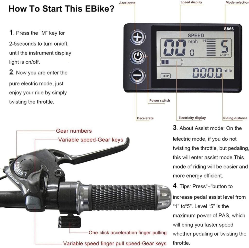 EUROBIKE Electric Bike for Adults, 26 Mountain Ebikes, 350W Powerful Motor Folding Adult Electric Bicycles, 36V 8AH Lithium Battery, 21 Speed Gears Ebike