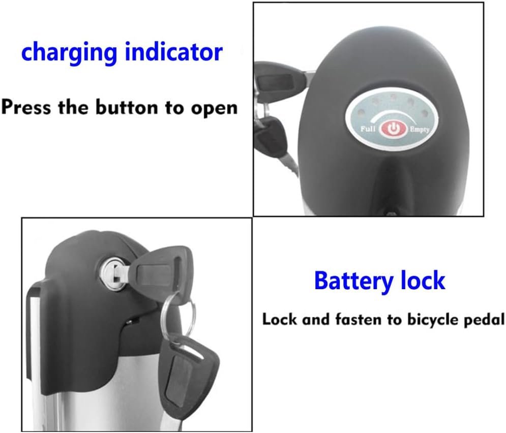 HJGHY Li-Ion E-Bike Battery Pack 36V 8AH 10AH 12AH 15AH Electric Bicycle Battery with Charger and BMS Protection Board, for 250W 350W 500W 750W Electric Bicycles Motor