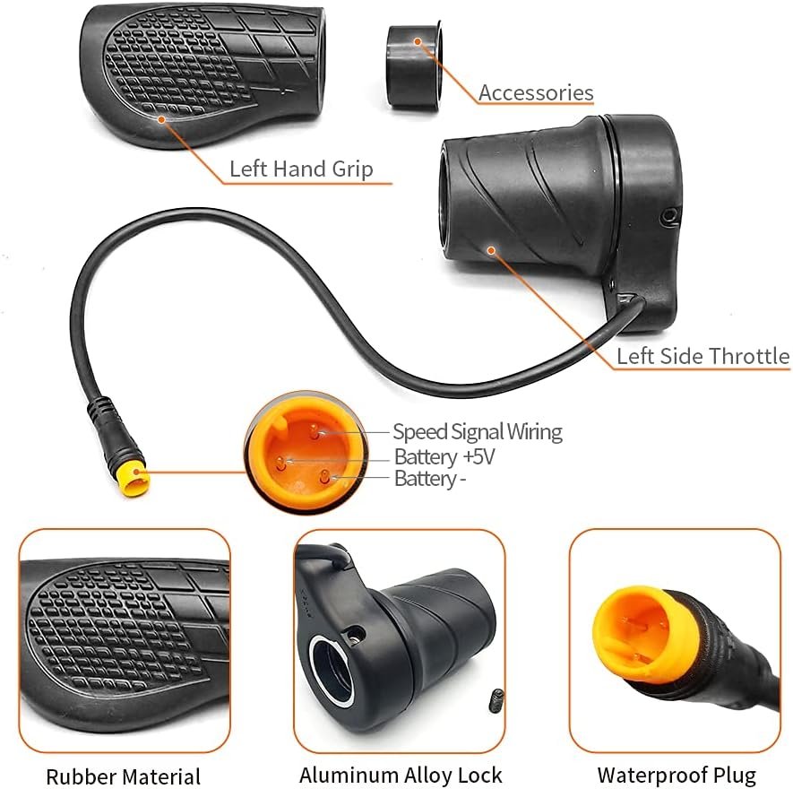 HUDAMZKY Electric Bicycle Right/Left Handle 20X/76X Half Twist Throttle 24V 36V 48V 60V 72V SM/Waterproof Connector for E Bikes or Folding Electric Scooter HUDAMZKY Electric Bicycle Right/Left Handle 20X/76X Half Twist Throttle 24V 36V 48V 60V 72V SM/Waterproof Connector for E Bikes or Folding Electric Scooter